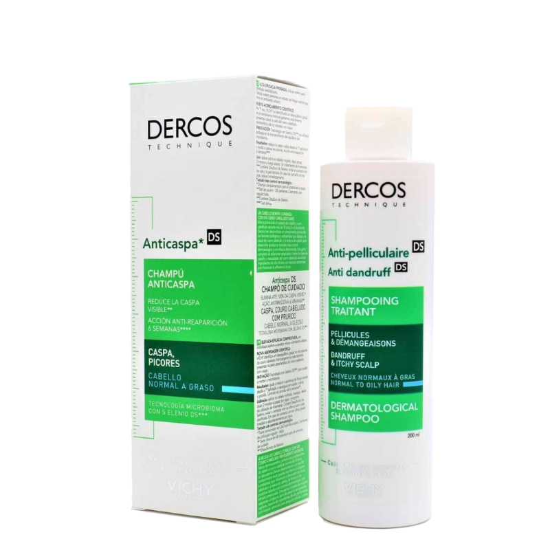 DERCOS TECHNIQUE SHAMPOO ANTICASPA PARA CABELLO NORMAL A GRASO