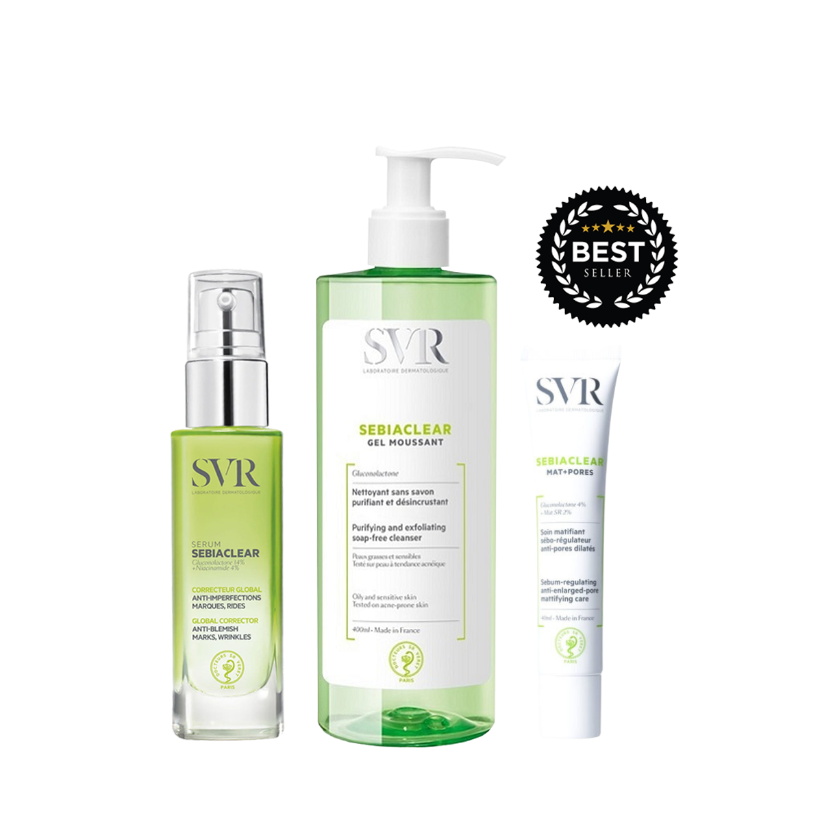 SVR TRÍO SEBIACLEAR MAT: Control Total del Brillo (Piel mixta, grasa con tendencia acnéica)
