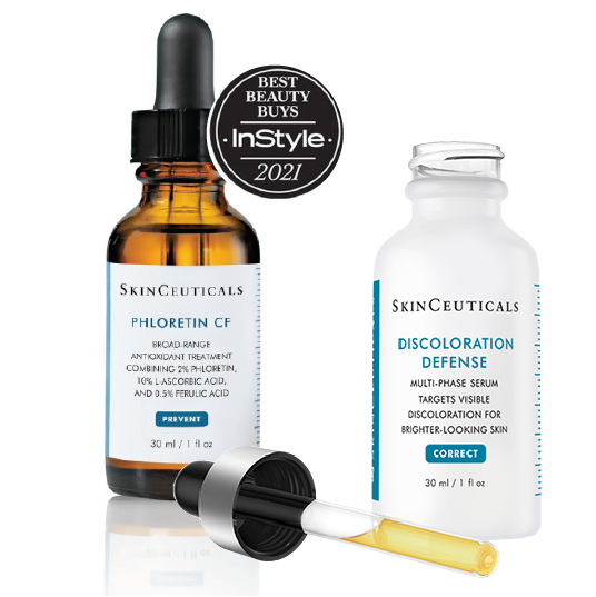 Dúo SkinCeuticals Tratamiento Despigmentante- Phloretin CF serum + Discoloration Defense serum